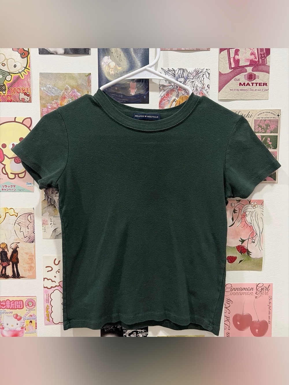 Brandy Melville green baby tee